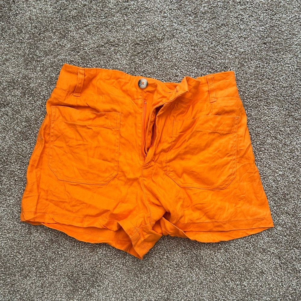 Maeve Collette Linen Orange Shorts Size 29